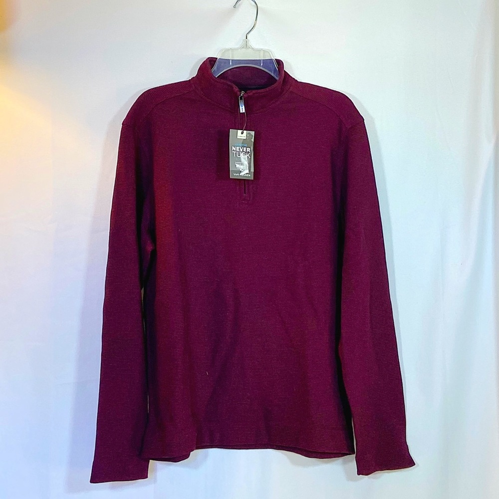 VanHeusan Mens Never Tuck 1/4 Zip